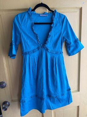 Aqua Blue Calypso Silk Dress